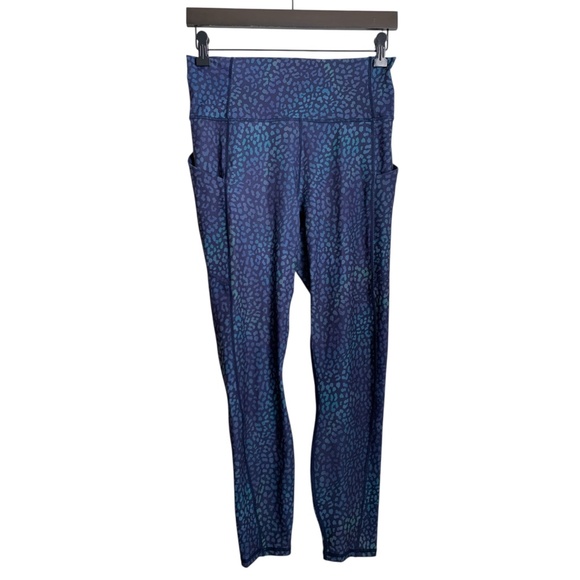Pure Luxe by Fabletics Women's Active Leggings Medium Blue Cheetah Animal Print - Picture 1 of 7